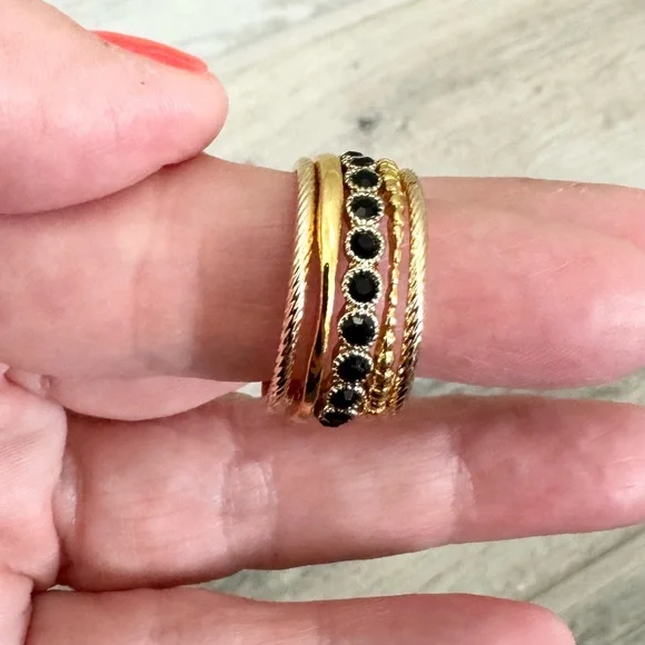 Gold Stackable Rings - Picture 5 of 6